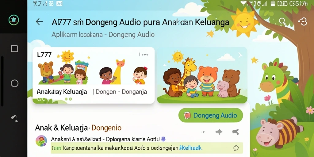 Tampilan antarmuka aplikasi L777 yang menyenangkan untuk anak-anak.