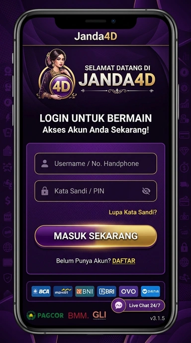 Tampilan halaman login janda4d